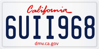 CA license plate 6UII968