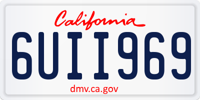 CA license plate 6UII969
