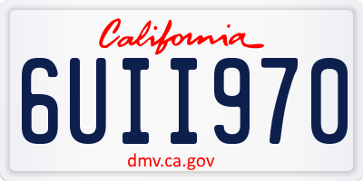 CA license plate 6UII970