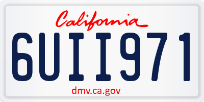 CA license plate 6UII971