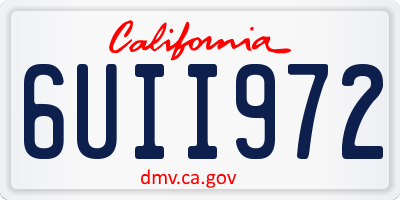 CA license plate 6UII972