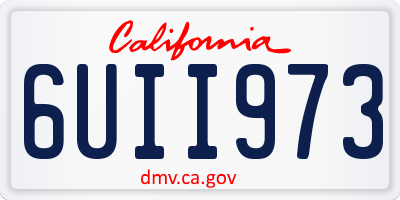 CA license plate 6UII973
