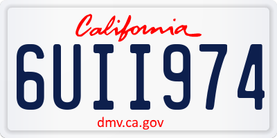 CA license plate 6UII974