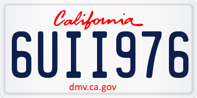CA license plate 6UII976
