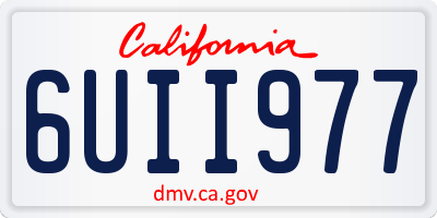 CA license plate 6UII977