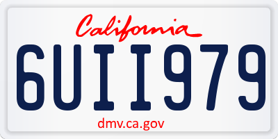 CA license plate 6UII979