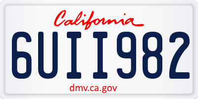 CA license plate 6UII982
