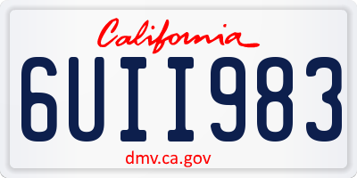 CA license plate 6UII983