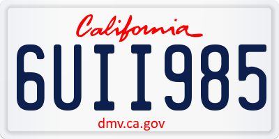 CA license plate 6UII985