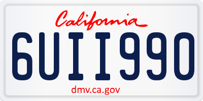 CA license plate 6UII990