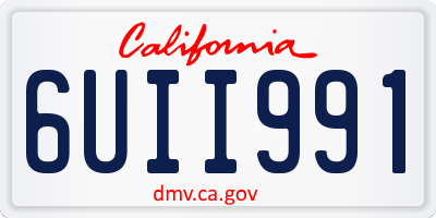 CA license plate 6UII991