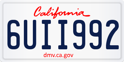 CA license plate 6UII992