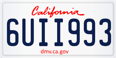 CA license plate 6UII993