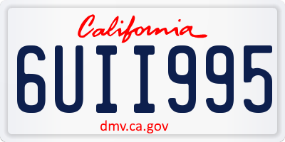 CA license plate 6UII995