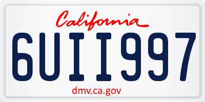 CA license plate 6UII997