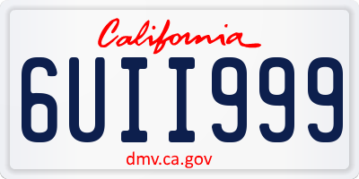 CA license plate 6UII999