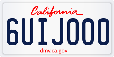 CA license plate 6UIJ000