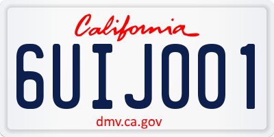 CA license plate 6UIJ001