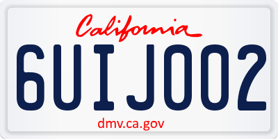 CA license plate 6UIJ002