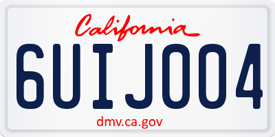 CA license plate 6UIJ004