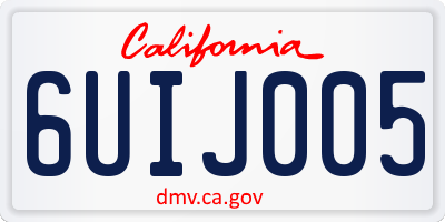 CA license plate 6UIJ005
