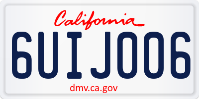 CA license plate 6UIJ006