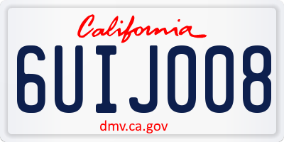 CA license plate 6UIJ008