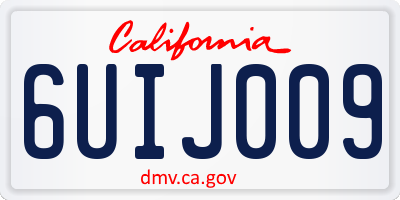 CA license plate 6UIJ009