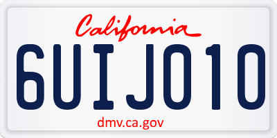 CA license plate 6UIJ010