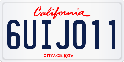 CA license plate 6UIJ011