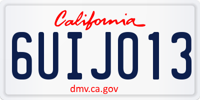 CA license plate 6UIJ013