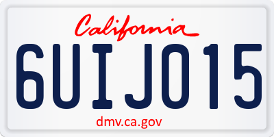 CA license plate 6UIJ015