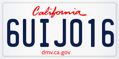 CA license plate 6UIJ016