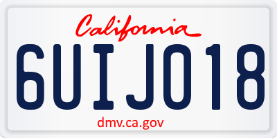 CA license plate 6UIJ018