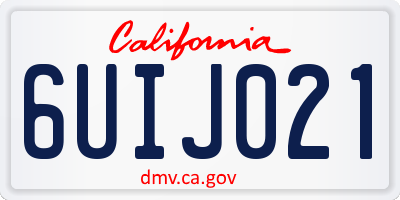 CA license plate 6UIJ021