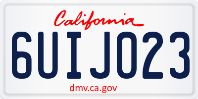 CA license plate 6UIJ023