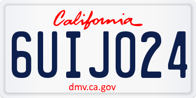 CA license plate 6UIJ024
