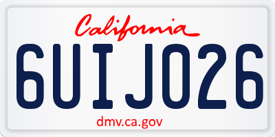 CA license plate 6UIJ026