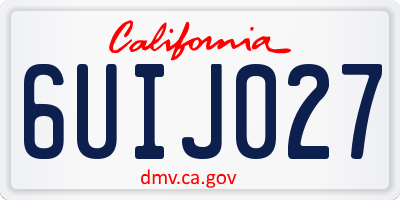 CA license plate 6UIJ027