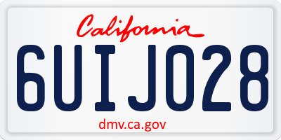 CA license plate 6UIJ028