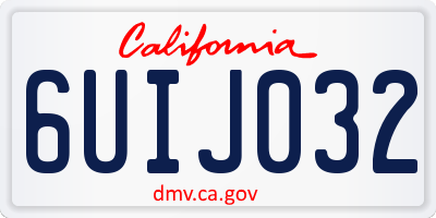 CA license plate 6UIJ032