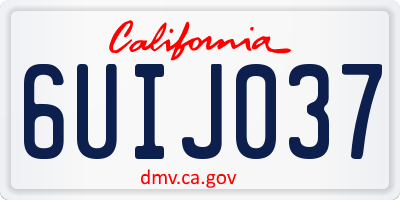 CA license plate 6UIJ037