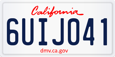 CA license plate 6UIJ041