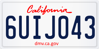 CA license plate 6UIJ043