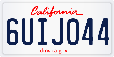 CA license plate 6UIJ044