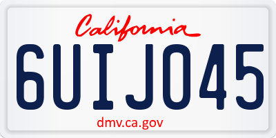 CA license plate 6UIJ045