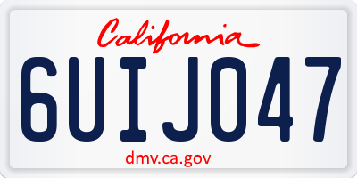 CA license plate 6UIJ047