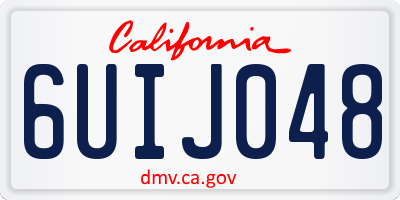 CA license plate 6UIJ048