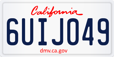 CA license plate 6UIJ049