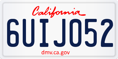 CA license plate 6UIJ052